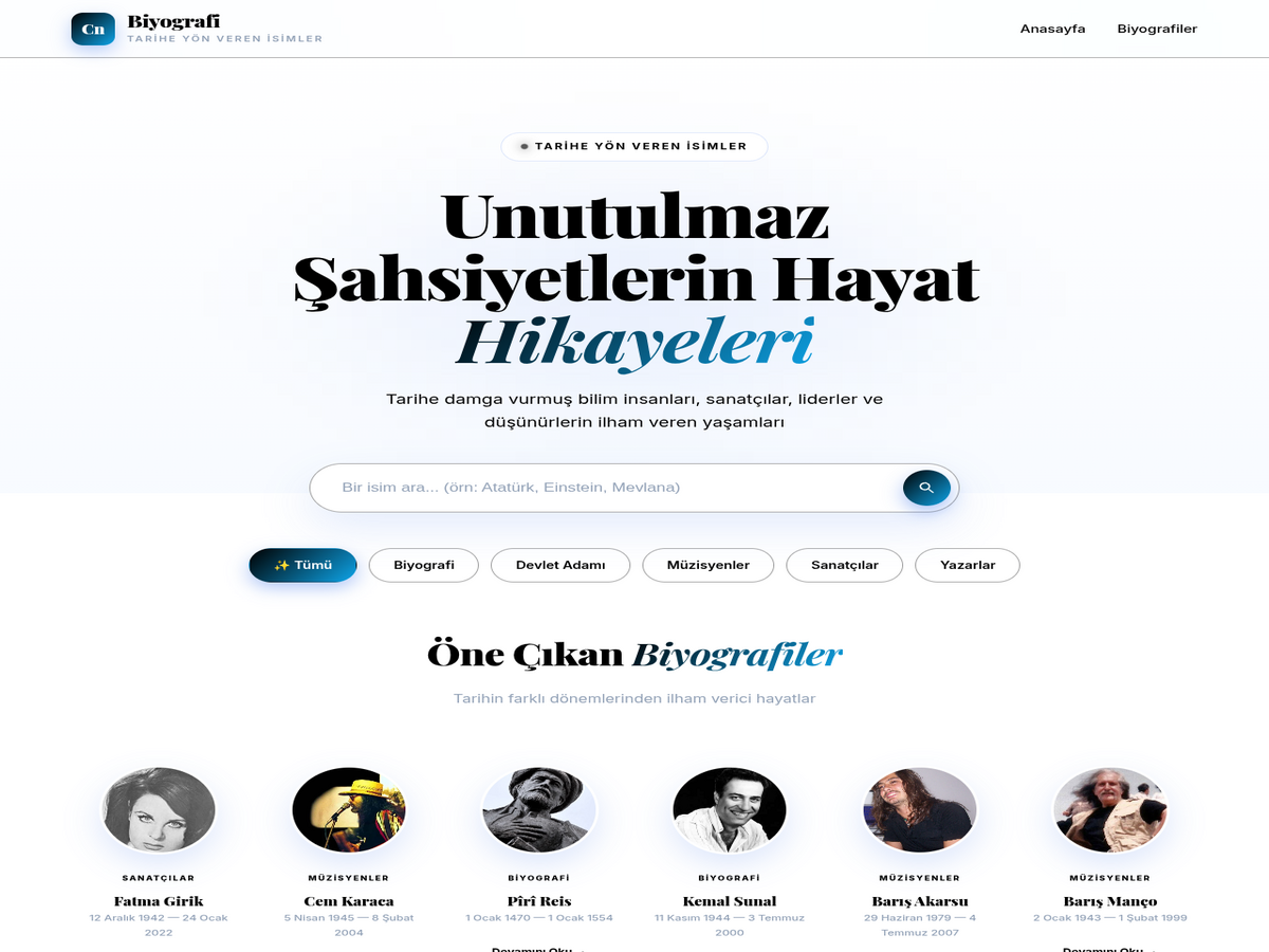 CnkWEB Biyografi Teması